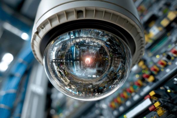 A security camera providing data center perimeter protection